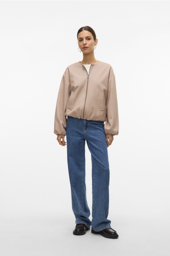VMTILIKA LS BRUSHED JACKET ENT 10332067 Silver Mink/MELANGE